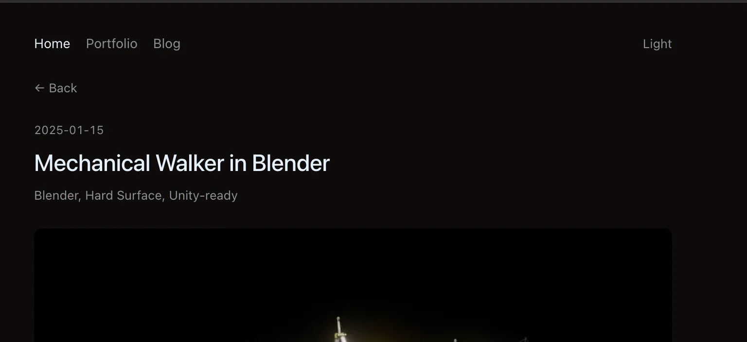 New frontend detail page - clean header with back navigation